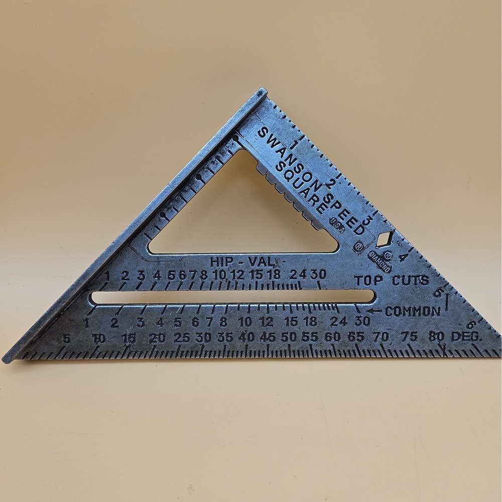 Vintage Swanson Speed Square Pivot 1987 USA Aluminum Carpenter Rafter Square